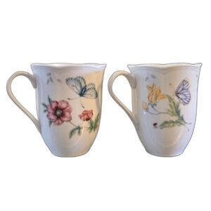 Lenox "Butterfly Meadow Collection" Mugs Set of 2 in Mint Condition